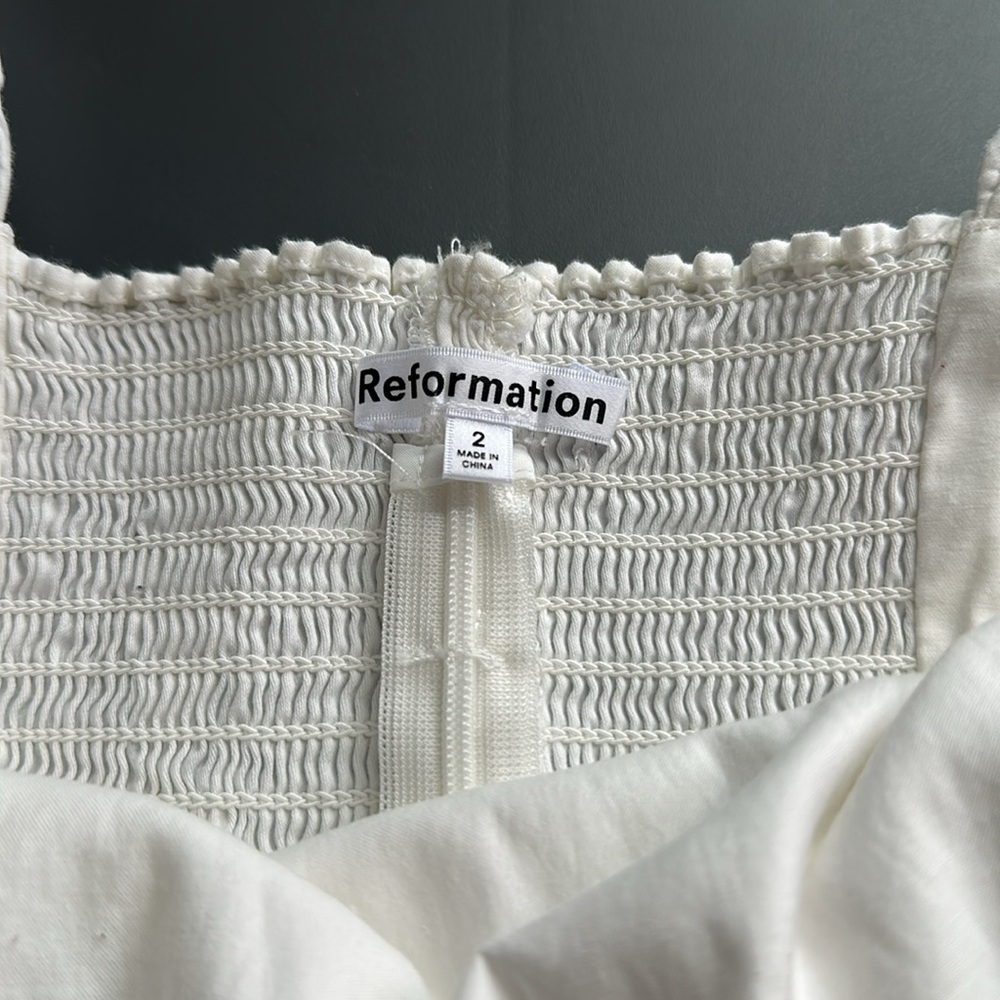Reformation White Ruffle Strap Top - Picture 2 of 3